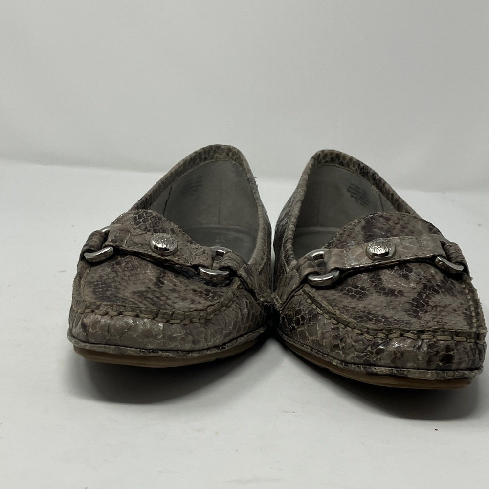 Anne Klein AXEWEN Snakeskin Pattern Loafers - Brown/Taupe Size 7.5M - Picture 11 of 13